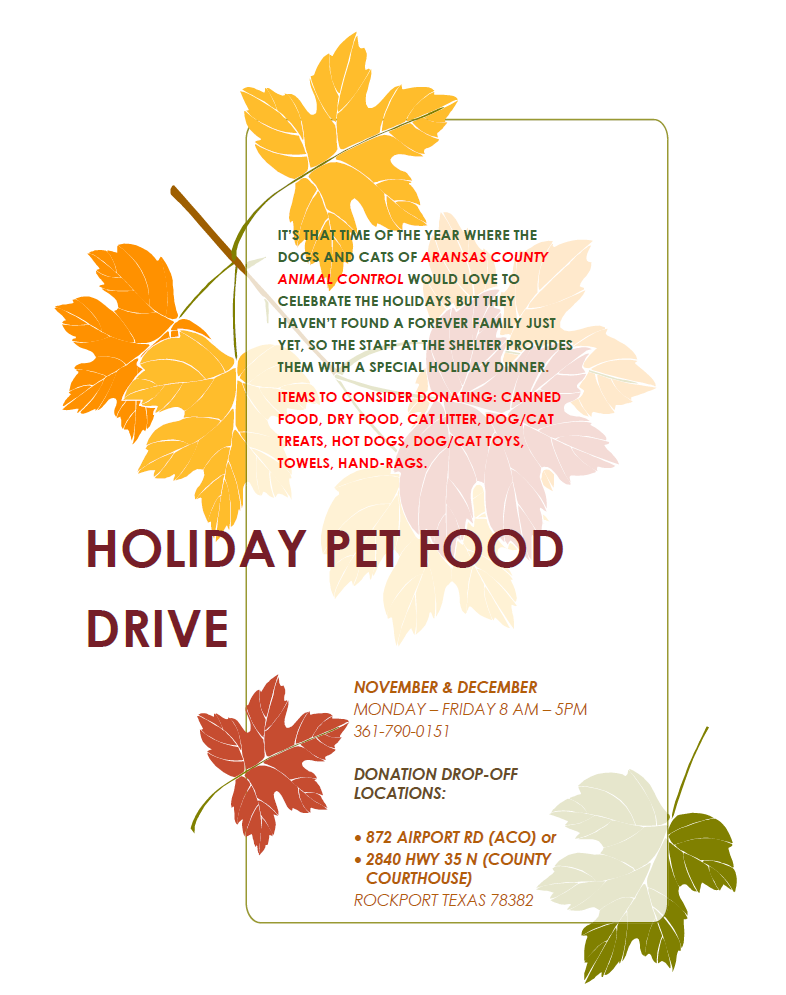 Holiday Pet Food Drive – Aransas County Happenings